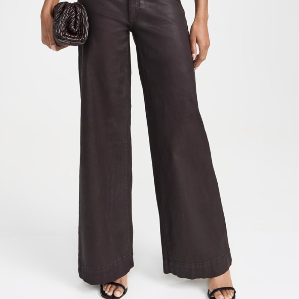 DL1961 Hepburn Wide Leg High Rise Coated Jeans Size 25, Color Mulberry, NWT